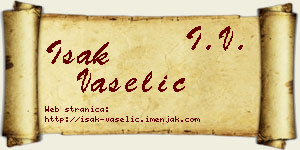 Isak Vaselić vizit kartica